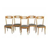 Mid Century Modern Blond Side Chairs (5)