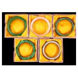 Carved and Polished Jade Bangles (5)