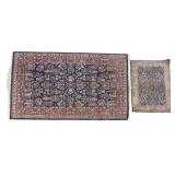 Persian Rug and Mat, Blue Fields