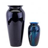 Black Glass Art Vases (2)