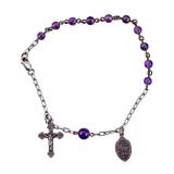Sterling & Amethyst Rosary Bracelet