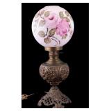 Brass Oil Lamp, Converted to Electric