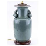 Asian Celadon Vase Lamp