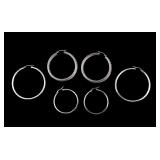 Three Pairs of Hoop Earrings