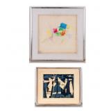 Mid Century Modern Abstract Art (2) Signed