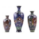 Japanese Cloisonne Vases (3)