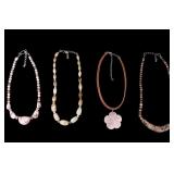 Beaded Stone Necklaces (3), MOP Pendant