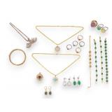Gold Tone and Jade Jewelry