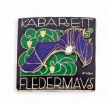 J. Diveky 1910 Kabarett Fledermaus Enamel Plaque