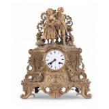 French Gilt Spelter Mantel Clock