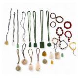 Carved Bead and Faux Jade Medallions