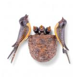 Antique Wood Polychrome Bird Plaque