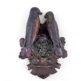 Antique Wood Polychrome Bird Plaque