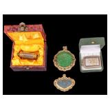 Jade and Gold Tone Pendants