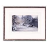 C. Whimper Signed Watercolor, Stag Hunting