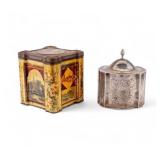 Silver Plate Tea Caddy & Shakespeare Tea Tin