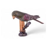 Antique Carved Wood & Polychrome Bird