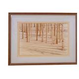 Large Framed Water Color Landscape Signed