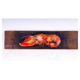 Losbter Oil on Plank Painting, Signed