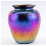 Arthur Allison Signed Iridescent Vase