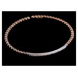 Fine Italian Sterling and Diamond Cuff Bracelet