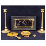 Antique Brass and Enamel Decor