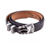 Sterling Silver & Genuine Lizard Skin Belt