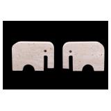 Figural Stone Elephant Bookends