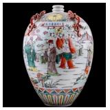 Chinese Wucai Porcelain Temple Jar