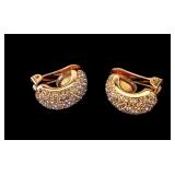 Christian Dior Rhinestone Clip Earrings