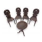 Black Forest Carved Wood Cafe Bistro Set