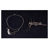 Rare Sterling Silver Brutalist Necklace