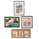 Japanese Wood Blocks and Silk Painting
