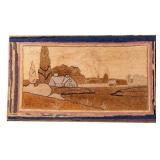 Late 19th/Early 20th Century Framed Hook Rug