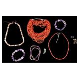 Coral and Tourmaline Necklaces
