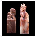 2 Chinese Shoushan Stone Carved Seals