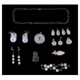 14K Gold & Jade Earrings, and Other Jade Jewelry