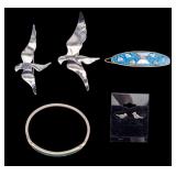 Native American Sterling Bracelet, Studs, and More