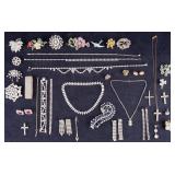 Large Vintage Rhinestone Jewelry Collection