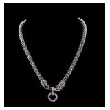 Sterling and 14K Necklace with Diamonds