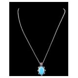 Native American Sterling and Turquoise Necklace