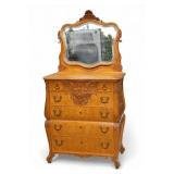 Birds Eye Maple Bureau w/ Mirror