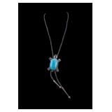 Sterling & Turquoise Braided Leather Bolo