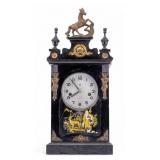 Chinese Mantle Clock w/ Horse Finial