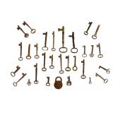 Antique Iron Skeleton Keys, Padlock