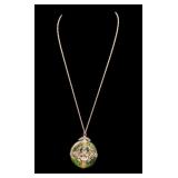 Vintage Jade Like Pendant in 12K Gold Filled Chain