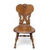 Antique Oak Carved Side Chair