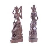 Carved Indonesian/Thai Hindu Figurines, Deities