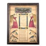 Antique Allentown, PA Fraktur, Framed