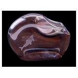 20C Art Fish Etched Glass Ashtray